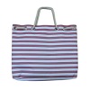 high capactiy strip canvas tote bag