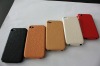 high quality black genuine leather luxury leather case for iphone 4 OEM and ODM