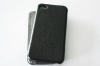 high quality black genuine leather new high end leather case for iphone 4 OEM and ODM