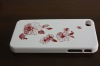 high quality fation hard PC beautiful flower plastic bumper cover for iphone 4/4s