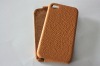 high quality fation mobile phone genuine leather wallet bumper shell for iphone 4/4s