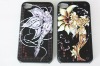 high quality fation mobile phone with relief hard plastic abs bumper skin for iphone 4