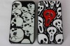 high quality fation mobile phone with relief hard plastic abs for iphone 4skull bumper skin