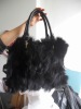 high quality hot sale genuine leather+real fox fur bag