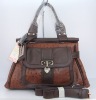 high quality lady handbag in brown color with customized brand