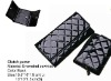 high quality long black women enameled cowhide purse