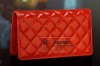 high quality long red women Nappa PU leather wallet