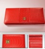 high quality long red women Nappa leather wallet