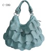 hot fashion pu ladies handbags with flower