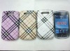 hot sale check pattern leather skin cover case for blackberry 9800