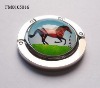 hot sale folding purse hanger horse design zinc alloy+crystal