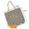 hot sale lady fashion black and white stripe cotton tote bag