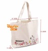 hot sale lady little dog print white washed canvas bag