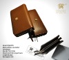 hot-selling unique genuine leather antibacterial man purse with exclusive zipper made by YKK