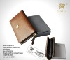 hot-selling unique genuine leather antibacterial man purse with exclusive zipper made by YKK