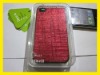 iShell Leather cover Cell Phone Case Cover PU Plastic for iPhone 4 Hot Red