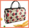 imitation leather red large dot image travel bag (DYJWTVB-020)