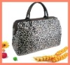 imitation leather woman leopard print travel tote bag (DYJWTVB-026)