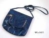 indigo-blue PU clutch