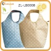 insulated polyester dotted food lunch tote bag