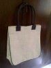 jute bag with leather handles
