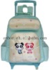 kids cute panda cartoon school bag with wheels