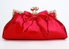 kiss lock Red PU Evening Bag with Crystal