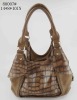 knit with croco grain hobo handbag