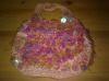 ladies' crochet pink with shining beading handbag