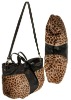 ladies' fashion designer zebra handbag with pu trim