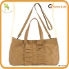 ladies fashion leather shoulder bag with ruffel detail