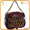 ladies handbags fashion with decorative metal ring