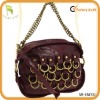 ladies handbags fashion with decorative metal ring