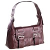 ladies leather buckle handbag with old fashion