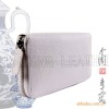 ladies' leather zipper white purse