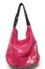 ladies pink leather fashion shoulder bag