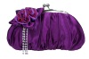 lady fashion purpel lace flower clutch evening bag077