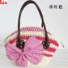 lady fashion rose paper straw bag