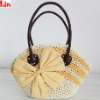 lady fashion yellow paper straw bag