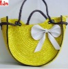 lady fashion yellow straw bag