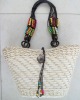 lady fashional handle straw bag