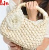 lady's beige straw tote bag