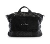 lady's fancy winter nylon bag with rabbit fur