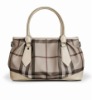 lady's fashion plaid PU leather handbag