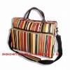 lady's laptop bag with colorful strips