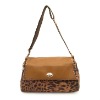 lady's leopard PU shoulder handbag