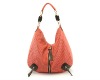 lady's red satchel PU bag