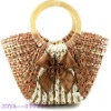 lady straw bag with bow-tie