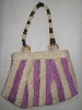 ladystraw bag with wooden bead