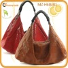 large size stylish embossed crocodile skin genuine leather tote bag